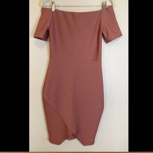 Olive Tree Pink Mauve Off the shoulder Dress Small